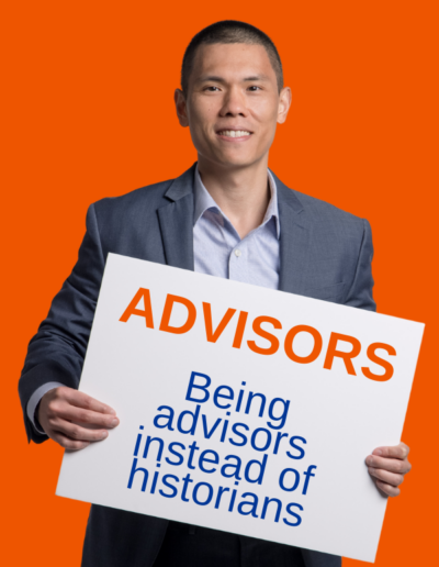 Approachable Advisor Holding Advisors Sign