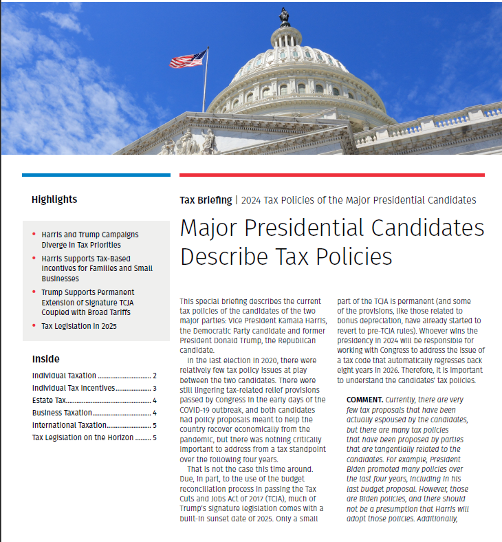 2024 Presidential Candidates Tax Policies